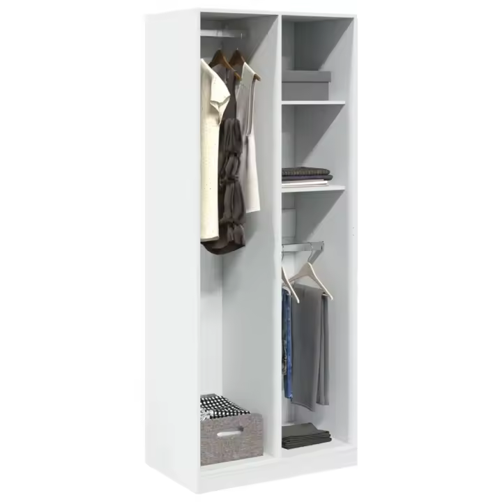 vidaXL Armario de madera de ingeniería blanco 80x50x200 cm - 1