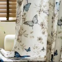 Nuevas Cortinas De Tules De Algodón 100% Para Sala De Estar Y Dormitorio Con Estampado 3D De Mariposa Adecuadas Para Balcones Ventanas Y Armarios Diseño Pastoral Estilo Translúcido - details 2