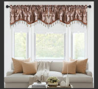 Valance De Lujo Con Tejido Jacquard Para Sala De Estar Cortinas Cortas De Pared Para Cocina Decoración De Hogar 1 PC Moderno Floral - details 8