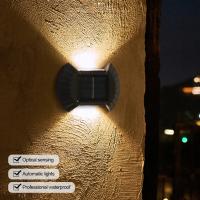 Lámpara De Pared Solar LED Impermeable Para Iluminación Exterior Decoración De Jardín Luz Cálida Luz De Lavadora De Pared - details 2