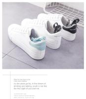 Nuevos Zapatos Planos Para Estudiantes Mujer Transpirables Moda Internet Zapatos Casuales Blancos Talla Verdadera Material PU Y Malla - details 0
