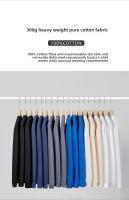 Camiseta De Algodón Grueso 300g Para Hombre Y Mujer Con Mangas Largas Para Primavera Otoño Blanca Suelta Capaz De Camiseta Básica - details 3