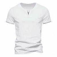 Camiseta De Hombre Verano Manga Corta Estilo Casual Algodón Ajustada V Cuello Secado Rápido Running Top Basic Fitness - details 8