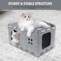 Casa De Gato De Dos Capas En Piel De Manta Mueble Multifuncional Para Mascotas Pequeñas Cama Desmontable Para Gato Perro Bebé - details 5