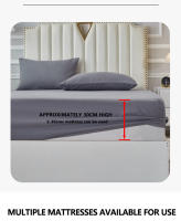 Juego De Cama Sólido 3/4 Piezas Con Sábana Ajustable Y Fundas De Almohada En Microfibra Blanca Y Gris Tamaño Queen King Full Twin - details 14