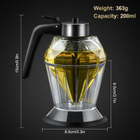 Dispensador De Miel De Forma Diamante Con Soporte 200ml Gran Capacidad Multifuncional Botella De Aceite Ecológica Para Vinagre Y Salsa - details 7