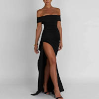 Vestido Largo De Fiesta Para Mujer Elegante Negro Sin Mangas Con Abertura En La Espalda Y En El Fronte Vestido A-Line Slim Fit Sexy Para Verano - details 4