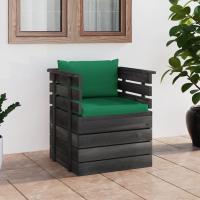 vidaXL Sillón de jardín con cojines madera de pino en color Rojo/Antracita/Taupé y más | acolchados duraderos para sofás de jardín terraza exterior - details 9