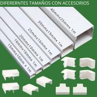 6x1metro de Canaletas para Cables Pared Adhesivo con Accesorios de Unión - Pack de 6 Canaletas para cables de 1m y  Accesorios - Canaleta Cables color blanco para Organizar, Proteger y cubrir cables - details 3