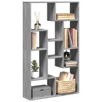 vidaXL Estantería de madera de ingeniería negra 72x20x120 cm en color Negro/Roble ahumado/Marrón roble y más | almacenamiento funcional diseño moderno para baño dormitorio sala - details 8