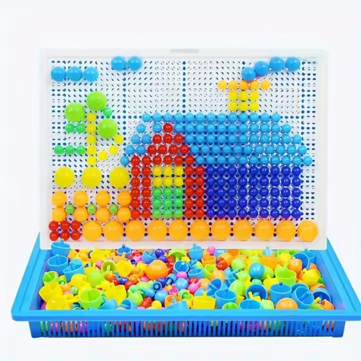 Juego De Construcción De Setas 296/592 Piezas Juguete Educativo Inteligente De Coloración Y Forma Para Niños Juego 3D De Puzzle - 1