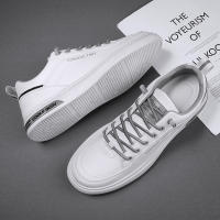 Zapatos Casuales Para Hombre En Blanco Tenis Ligeros Zapatos Vulcánicos Blanco Zapatos Todoterreno Hombre Plataforma Sin Cordones - details 3