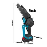 Tronçonneuses électriques sans balais, mini scie à élaguer, travail de calcul, coupe de jardin, outils électriques pour batterie Makita 21V, 8 pouces, 2000W, 21V，2 enchufe de la UE de la batería - details 0