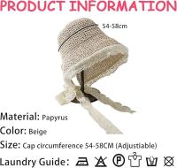 Sombrero de paja de Ala Ancha para Mujer, de Ala elegante, plegable y enrollable, ideal para Playa, Vacaciones, Viajes y Sol. - details 0