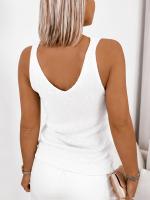 Chaleco De Punto Para Mujer Estilo Primavera/verano V-Neck Casual Versátil Sencillo Moda De Calle Color Sólido Chaleco De Suéter - details 8