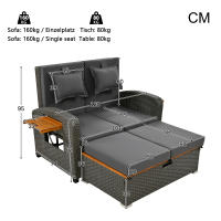 Conjunto de chaise longue de Jardín Para 2 plazas, Trino gris, apoyo ajustable, patites de Apoyo, Con reposapiés o como Cama de exterior, Con Juguetes y Juguetes de asiento - details 9