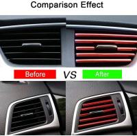 10 Pcs 20cm Tiras De Ventilador De Aire Acondicionado Para Coche En Forma De U Cromo PVC Colorido Brillante Para Decoración Del Coche - details 2