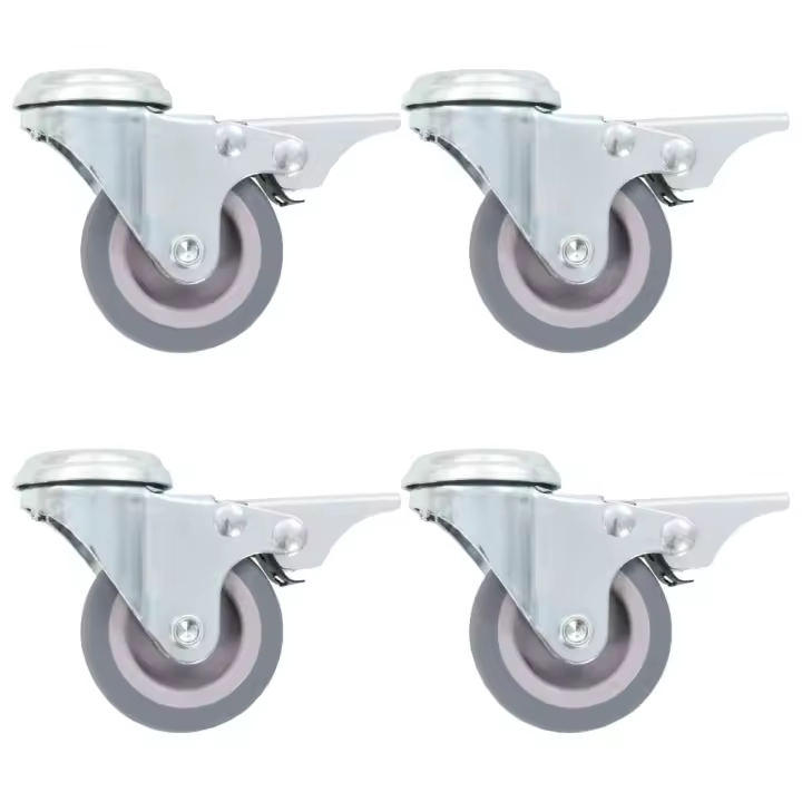 vidaXL Ruedas Giratorias Agujero Pasador y Frenos Dobles 50mm Almacén Útil Cantidad 4 unidades,  12 unidades,  8 unidades y mas - 1