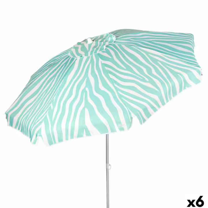 Sombrilla de playa Aktive Azul 200 x 195 x 200 cm (6 Unidades) - 1