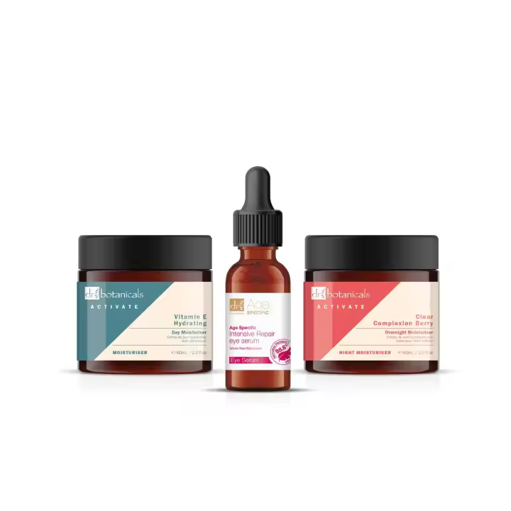 Dr Botanicals Crema Hidratante de Día con Vitamina E + Crema Hidratante de Noche + Sérum de Ojos Antienvejecimiento - 1
