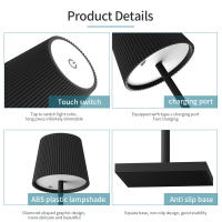 Lámpara De Mesa LED Recargable Por USB Con Interruptor Táctil 3 Colores Para Decoración De Restaurante Sala De Estar Bar Café Iluminación Moderna - details 1