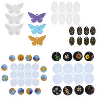 Molde De Silicona Para Colgantes Redondos Y Ovalados 8/12pcs Herramienta Para La Creación De Joyas DIY Epoxy Pendientes Encantos Llavero Etiqueta Casting De Artesanía - details 6
