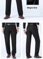 Pantalones De Negocios Para Hombre Talla Grande Corte Slim Moda Casual Estirado Adecuado Para Otoño Verano Pantalones Sólidos Negros Azules Oscuros - details 13