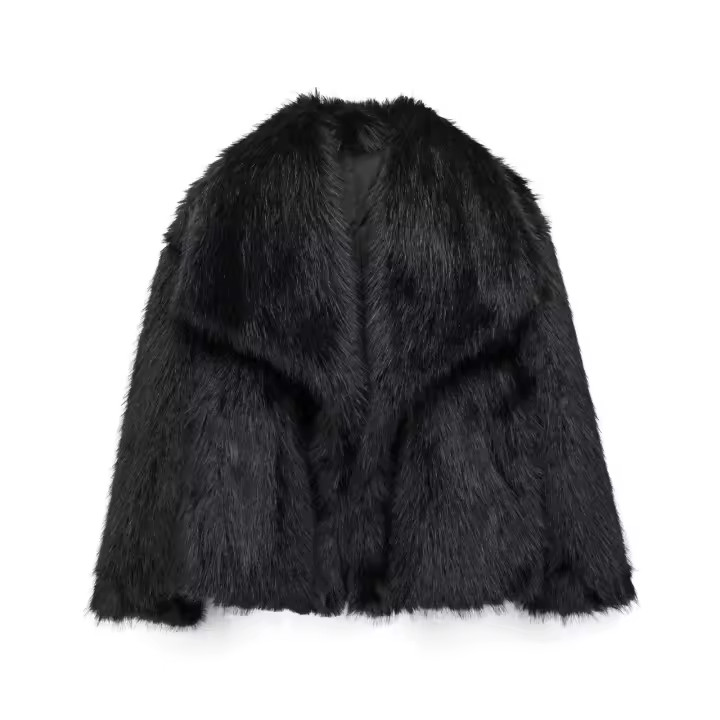 Chaqueta recordada con Cremallera de Piel sintética para Mujer Abrigo de Invierno de manga Larga - 1