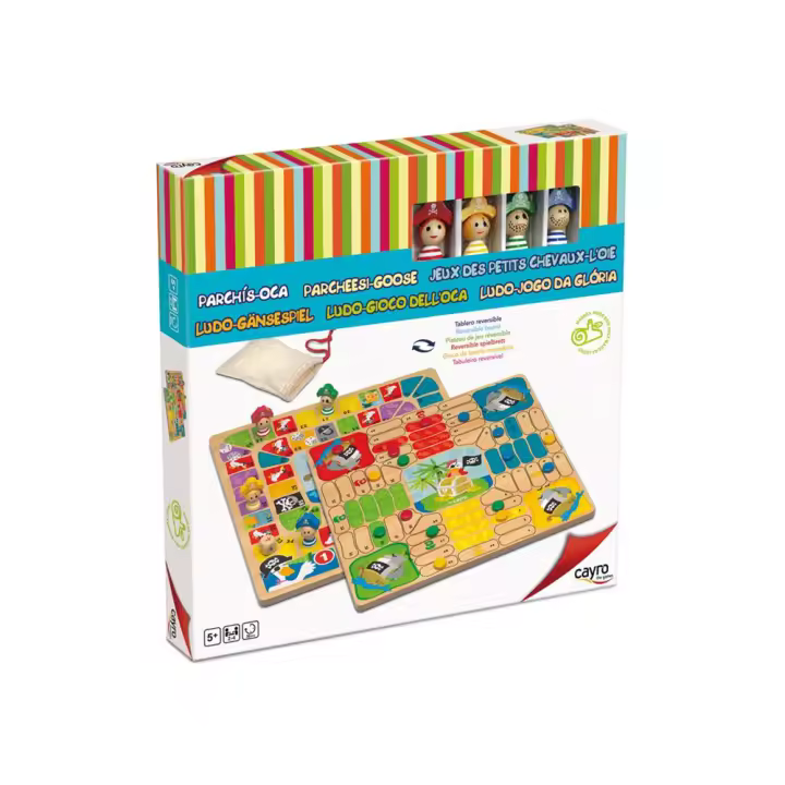 Parchís-Oca Piratas madera 29x29 con fichas y accesorios (Cayro 843) - 1