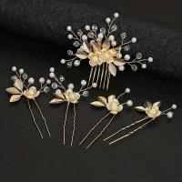 Juego De 5 Accesorios De Cabello De Luxo En Cristal Para Mujer Estilo Romántico Joyería Para Boda Y Fiestas Clip Y Peine - details 3