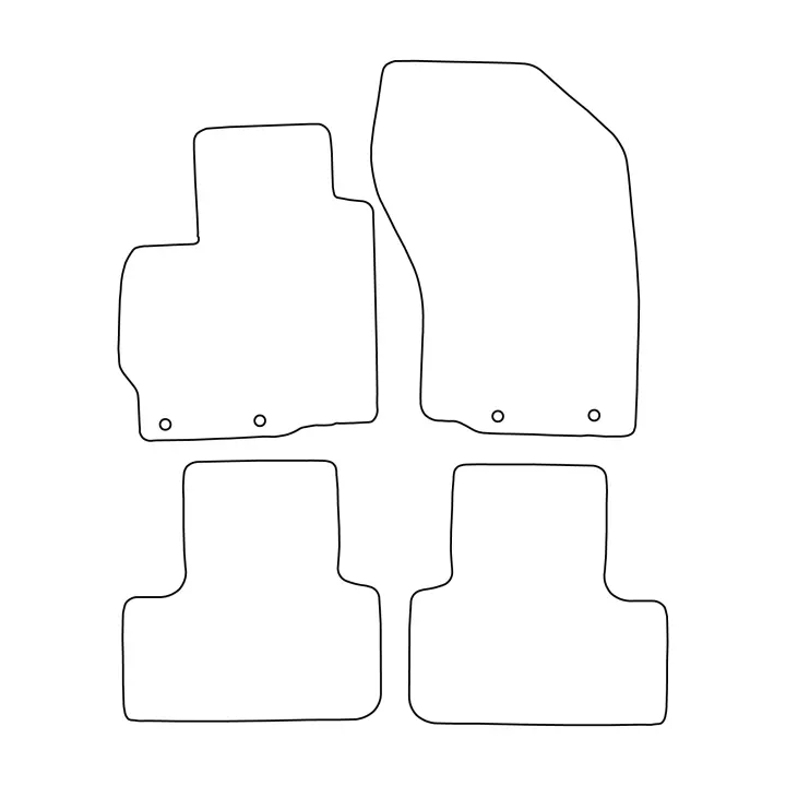 Juego de alfombrillas de terciopelo para Peugeot 4008 2012-2016 - acabado azul - 1