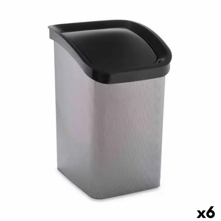 Papelera Berilo D093-2 Gris oscuro Plástico 23 L Basculante (6 Unidades) - 1