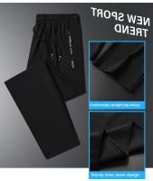 Pantalones Casuales Para Hombre Verano 2025 Ice Silk Delgados Talla Grande Cintura Baja Secado Rápido Joggers De Pierna Ancha Hasta El Tobillo - details 8