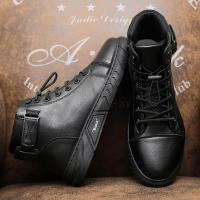 Botas De Piel Para Hombre De Moda Al Aire Libre Botines De Trabajo Ligeros Y Calientes Diseñador Hecho a Mano Clásico Con Cordones Talla Verdadera - details 15
