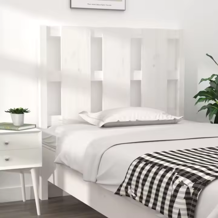 Cabecero de cama madera maciza de pino blanco 95,5x4x100 cm - 1