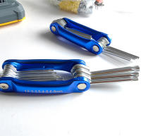 Juego De Llaves Hexagonales Plegables 8-1 Tamaños Métricos 1.5Mm-8Mm Acero Duradero Azul Y Plateado Para Herramientas De Reparación - details 3