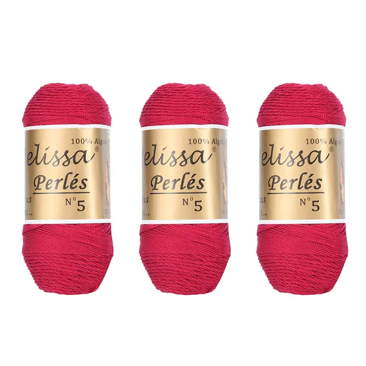 Tesosy / Melissa 3pcs Perlés 5 - Hilo de Algodón para Ganchillo Hilado 100% Algodón para DIY y Tejer a Mano (1u*75 G), Agujas Talla 2/5, Enviado Desde Europa - 1