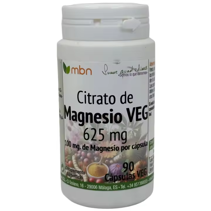 Citrato de Magnesio 625mg 90 cápsulas vegetales de Manabios - 1