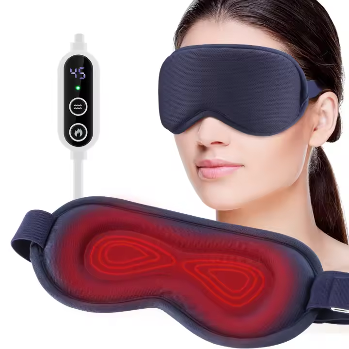 Máscara de ojos con calefacción eléctrica, mascarilla con vibración para los ojos, terapia de compresa caliente, alivio de las ojeras, mejora el sueño, venda para los ojos - 1