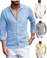 Camisa De Manga Larga Para Hombre Vintage Casual De Algodón Y Lino Con Botones Estilo Playa Transpirable Y Ligera Para Todas Las Estaciones - details 1