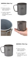 Taza De Camping Widesea De Titanio Para Viajes Y Picnics Utensilios De Mesa Para Exterior Sin Plegable Capacidad De 0.6L - details 6