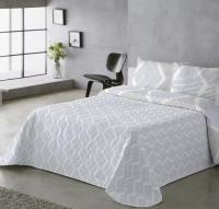 Colcha Bicolor Azul Gris - Reversible con 2 Diseños + Fundas de Almohada | Tallas Cama 90  (1 Funda), Cama 135/150 (2 Fundas)  | Termosellada No hace bolitas y Fácil Planchado - details 2