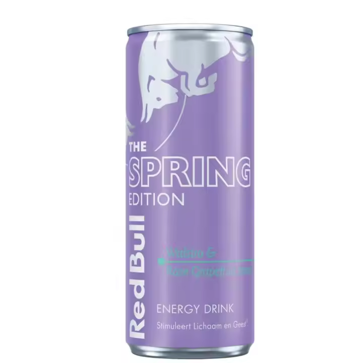 Caja de Red Bull Morado Pomelo Rosado Edición Primavera Bebida Energética - 24 unidades de 250ml - 1