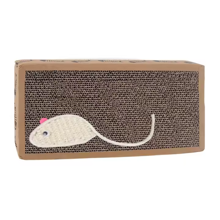 COTTECOTA-Rascador para gato 38 x 12.5 x 2 cm Alfombrillas de Cartón Rascador de Gato para gatos de interior Alfombrillas Rectangular de Cartón Corrugado para Rayar Juguete rascador Carton Alfombrilla con Catnip Ref 51072 - 1