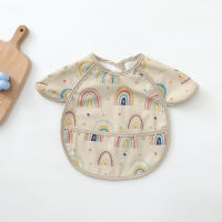 Baberos Para Bebés PU Suave Impermeable Sin Mangas Dibujos Animados Antipolvo Ropa De Comer Para Niños Y Niñas Edad 1-3 Años - details 2