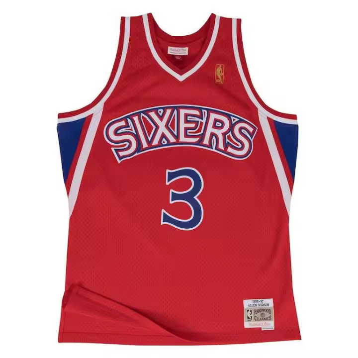 Camiseta Allen Iverson Philadephia Sixers 76Ers - 1996-97 Swingman Roja. - 1