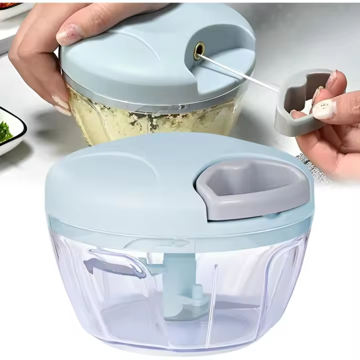 Picador de alimentos manual, procesador de mano de cocina o rebanador para verduras carne frutas nueces ajo cebolla pimientos (verde) - 1