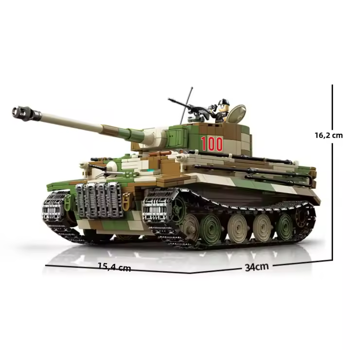 Juguete De Bloques De Construcción Militar Para Niños M4A3 Sherman Medium Tank Caja De 480 Piezas Edad Recomendada 6-14 Años - 1