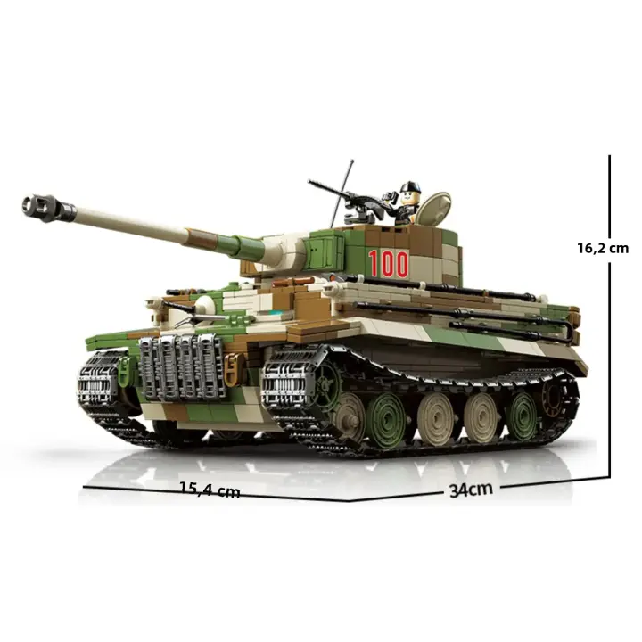 Juguete De Bloques De Construcción Militar Para Niños M4A3 Sherman Medium Tank Caja De 480 Piezas Edad Recomendada 6-14 Años - 1