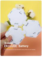 6pcs Luz De Pared LED Hexagonal De Control Táctil Luz De Noche Sensible Al Toque Luz De Celdas De Miel Luces Nocturnas - details 7